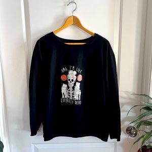 “OMG I’m like literally dead” thick long sleeve SHEIN top 2xl